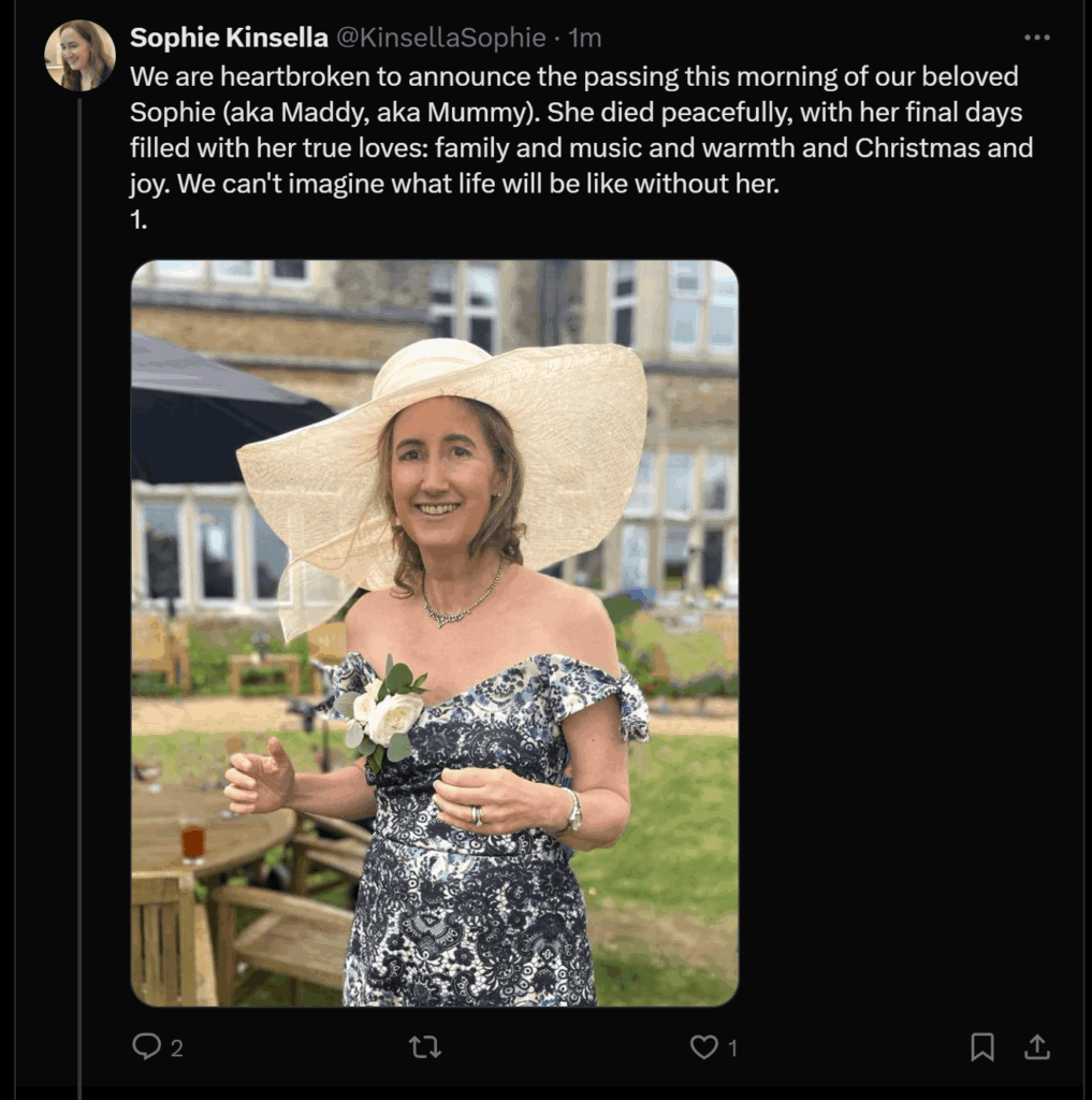 Sophie Kinsella Dead at 55