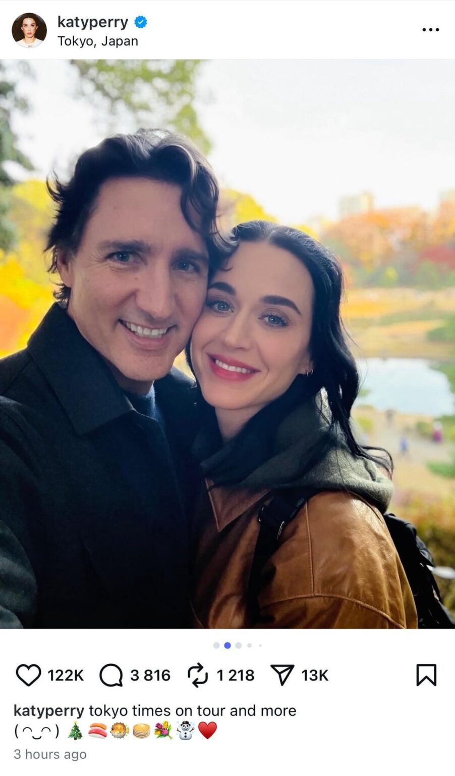 Katy Perry hard launches Justin Trudeau on instagram