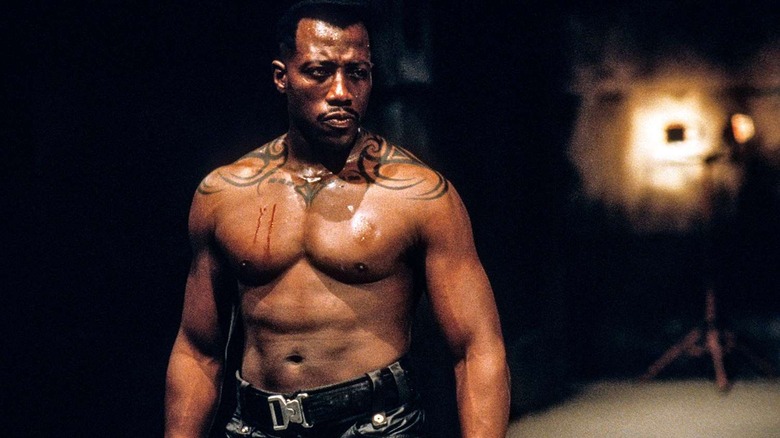 Blade shirtless and glaring in Blade: Trinity
