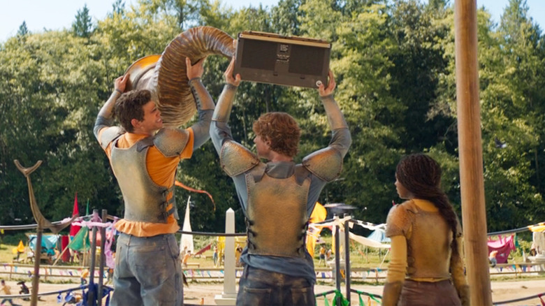 Percy uses Mariah Carey's Emotions to scare away demon pigeons in Percy Jackson And The Olympians Season 2 Episode 2