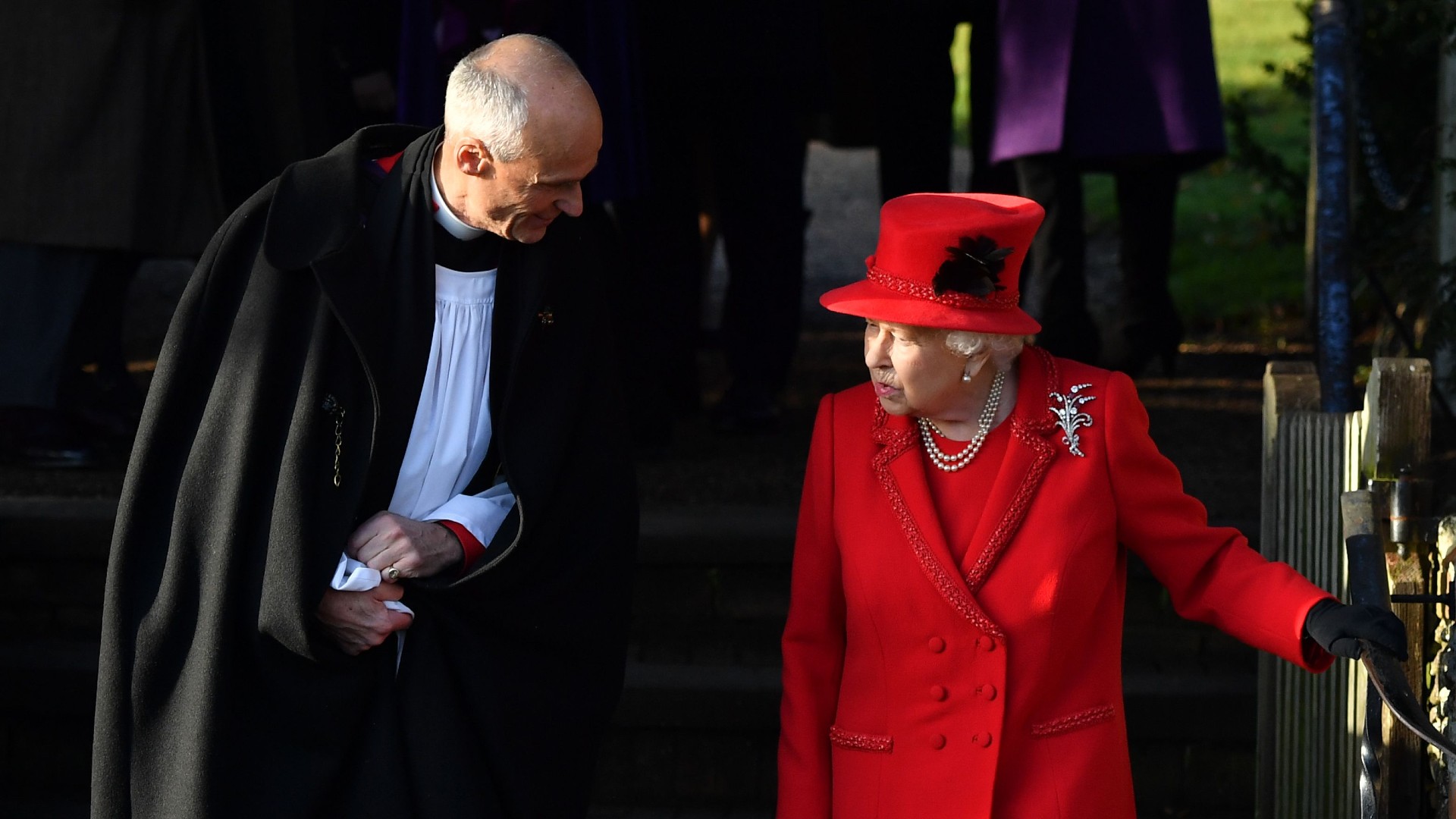 Queen Elizabeth II leaves after the Royal Family's traditional Christmas Day service at St Mary Magdalene Church in Sandringham