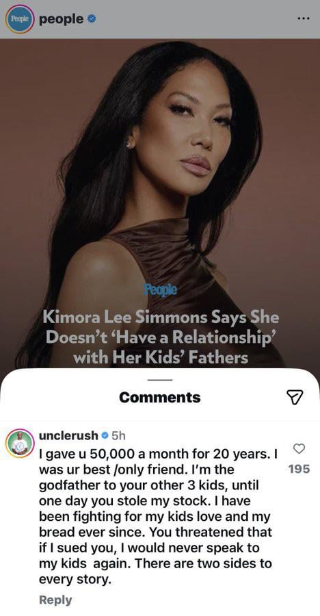Russel Simmons with a message for Kimora Lee Simmons