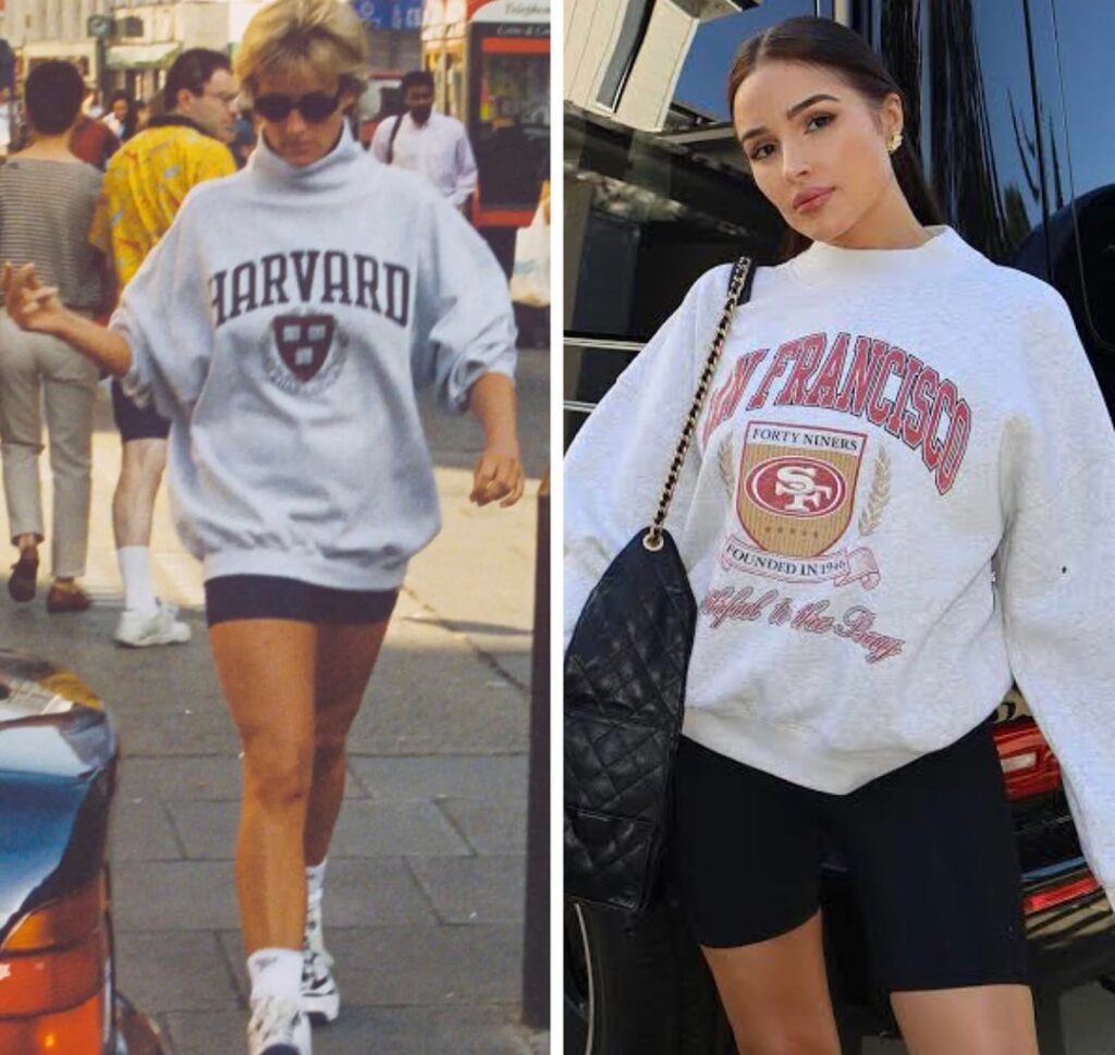 Olivia Culpo said Princess Diana’s iconic 90s athleisure style inspired her NFL themed capsule collection for Abercrombie