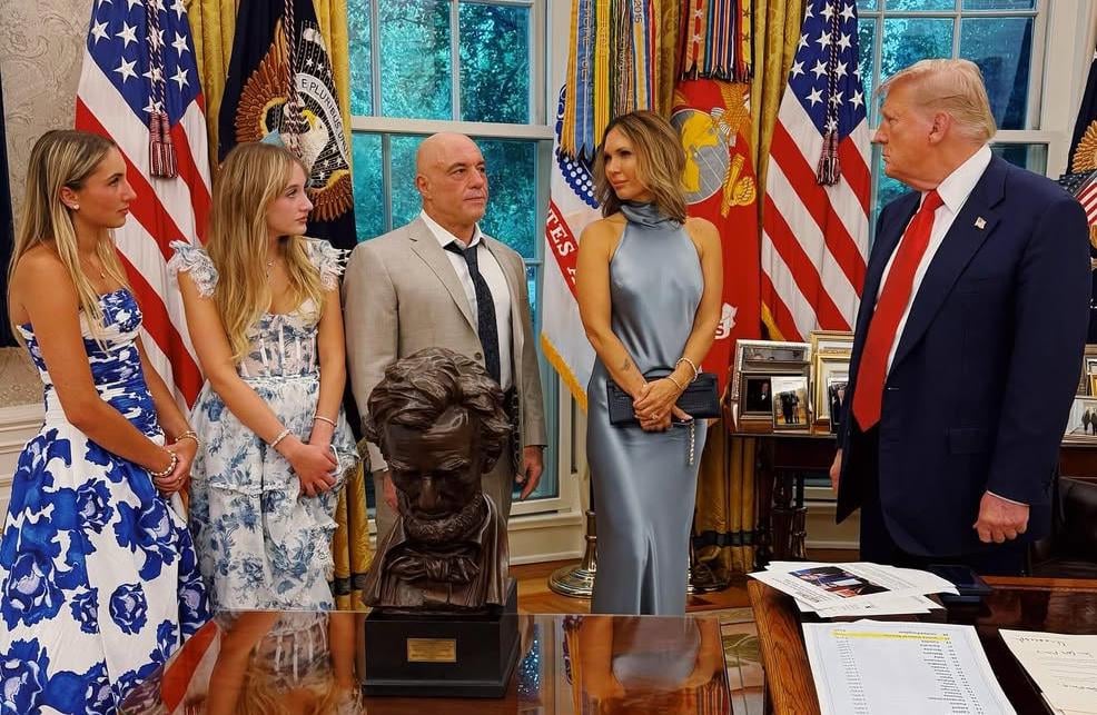 Joe Rogan and His Wife and Daughters Visiting President Trump in the Oval Office (circa July 1st 2025)
