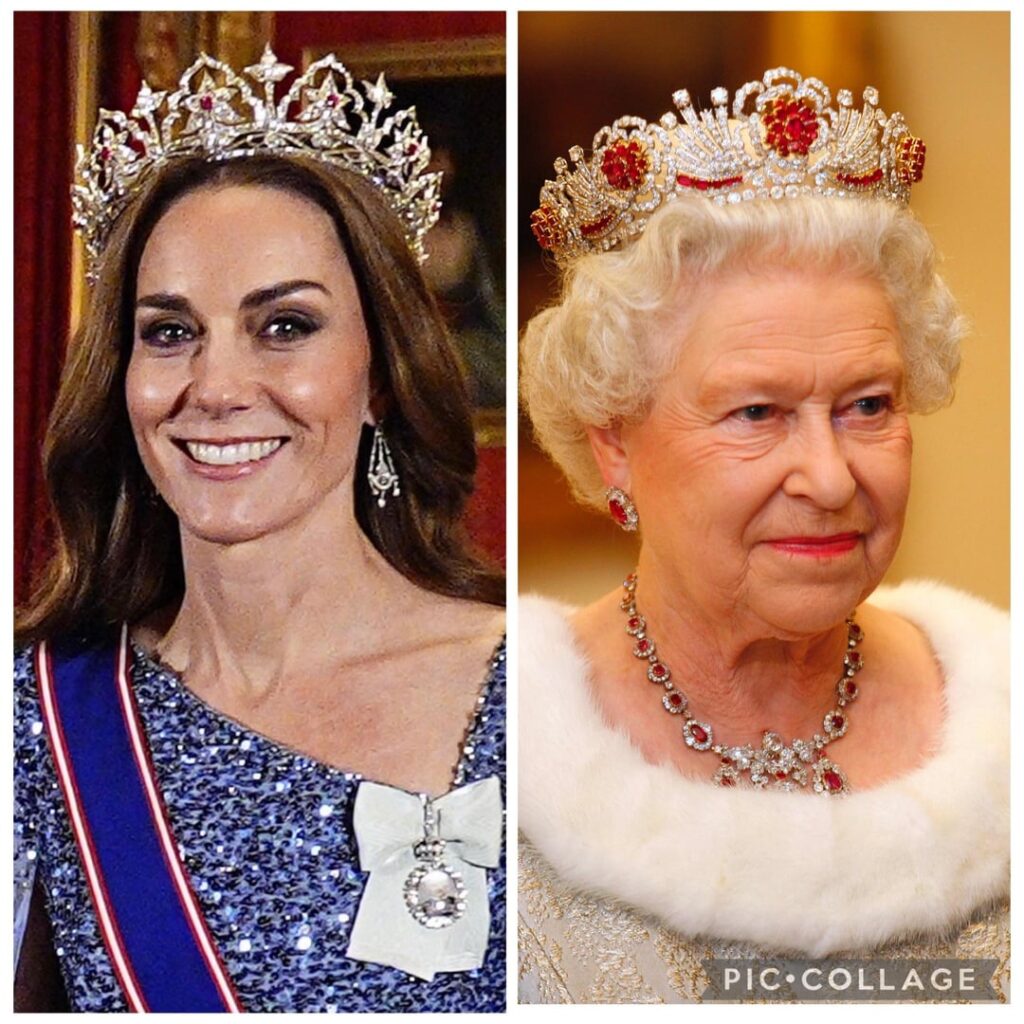 Tiara v. Tiara: Which of the British royal family’s ruby tiaras is the more dazzling, the Burmese Ruby or the Oriental Circlet?