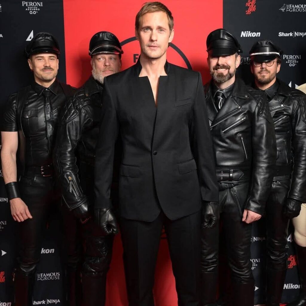 Alexander Skarsgard with members of Scandinavian Leather Men at the Stockholm Film Festival