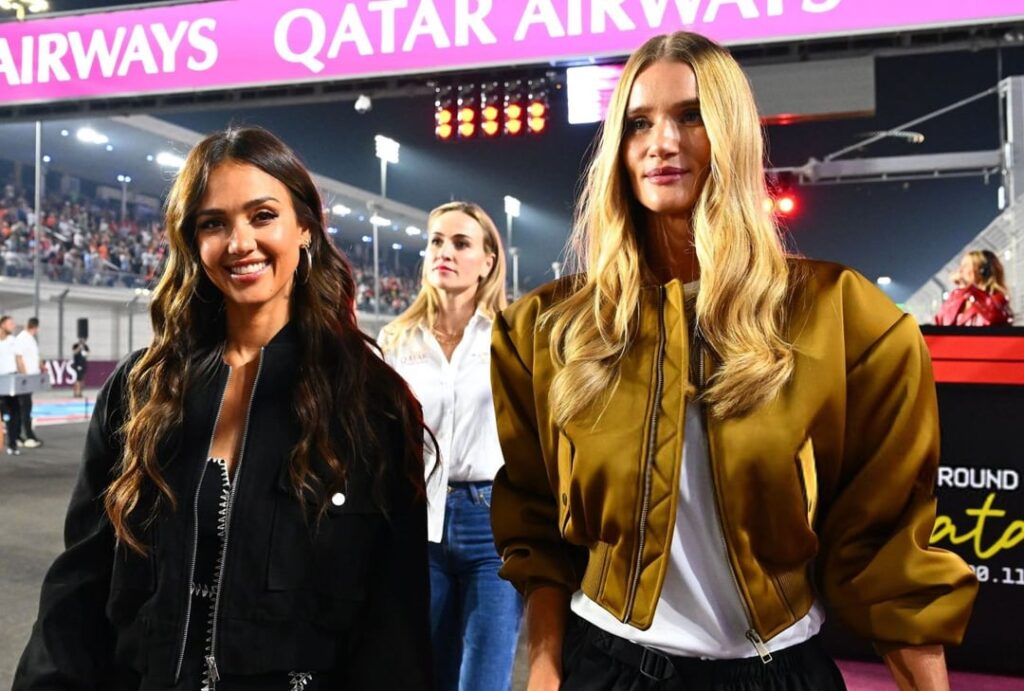 Jessica Alba and Rosie Huntington-Whiteley, F1 Qatar Grand Prix, Nov 30 2025