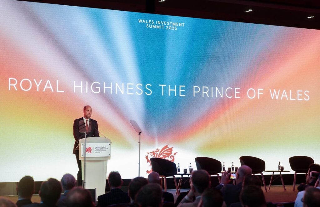 The Prince of Wales delivered a keynote speech at the Wales Investment Summit in Newport