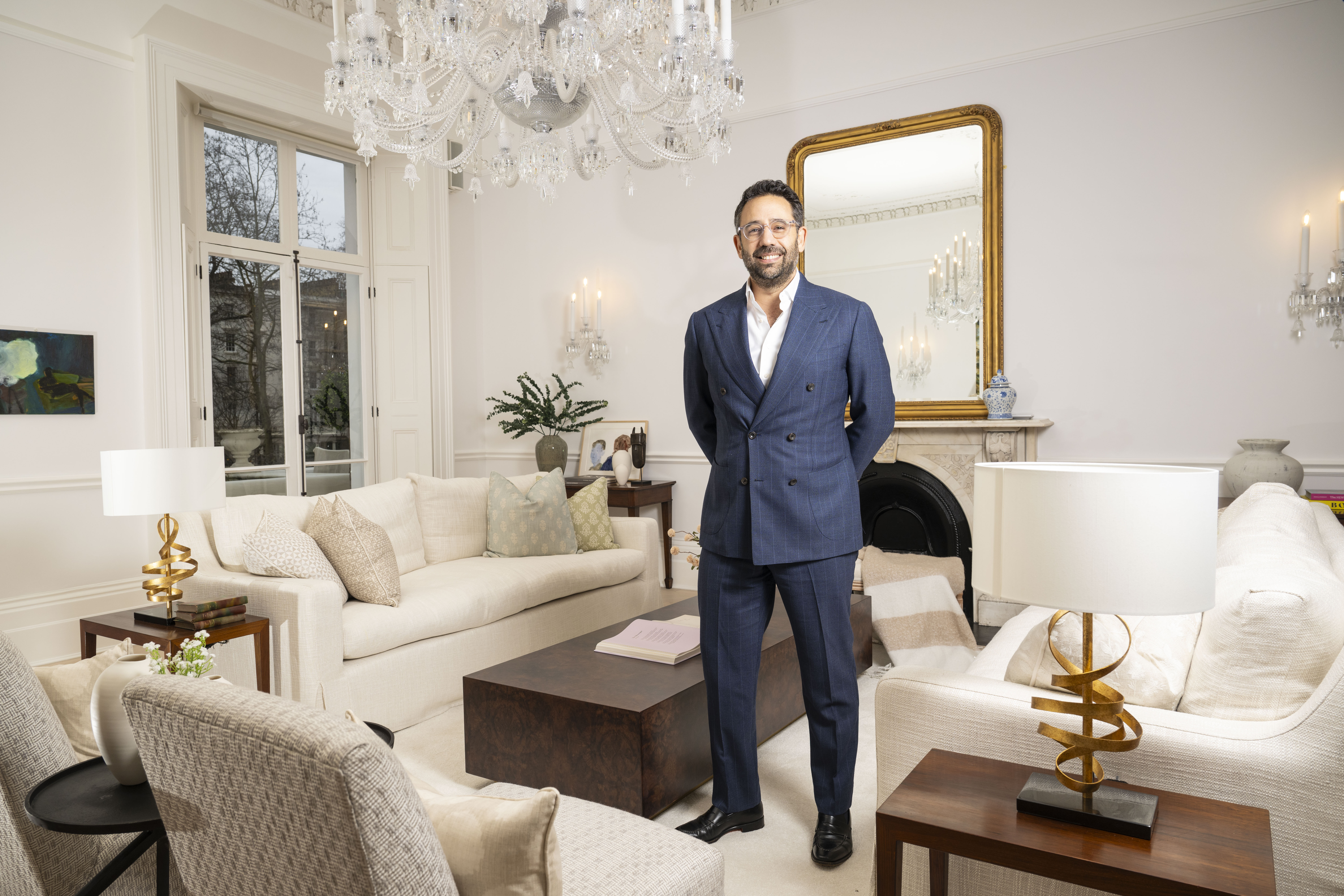 Daniel Daggers, known as “Mr Super Prime,” standing in a high-end London home.