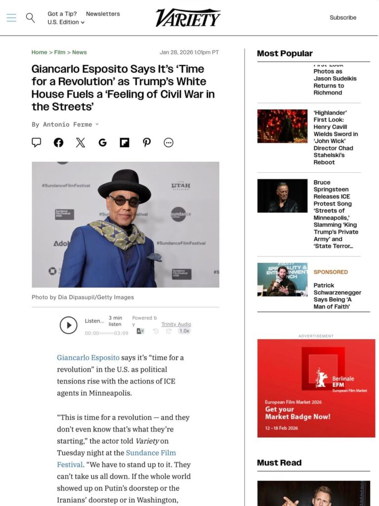 Giancarlo Esposito Calls For 'A Revolution' To Combat ICE