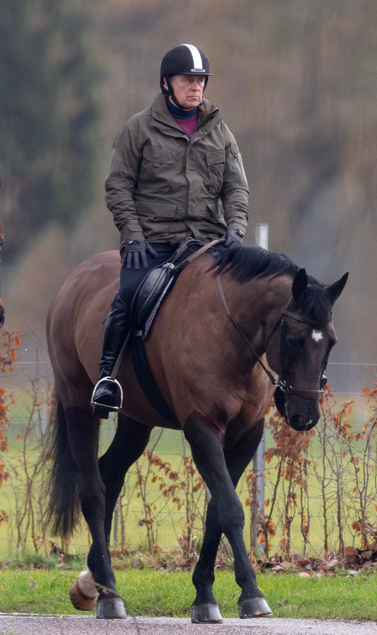 Andrew Mountbatten-Windsor out on a horse ride in Windsor