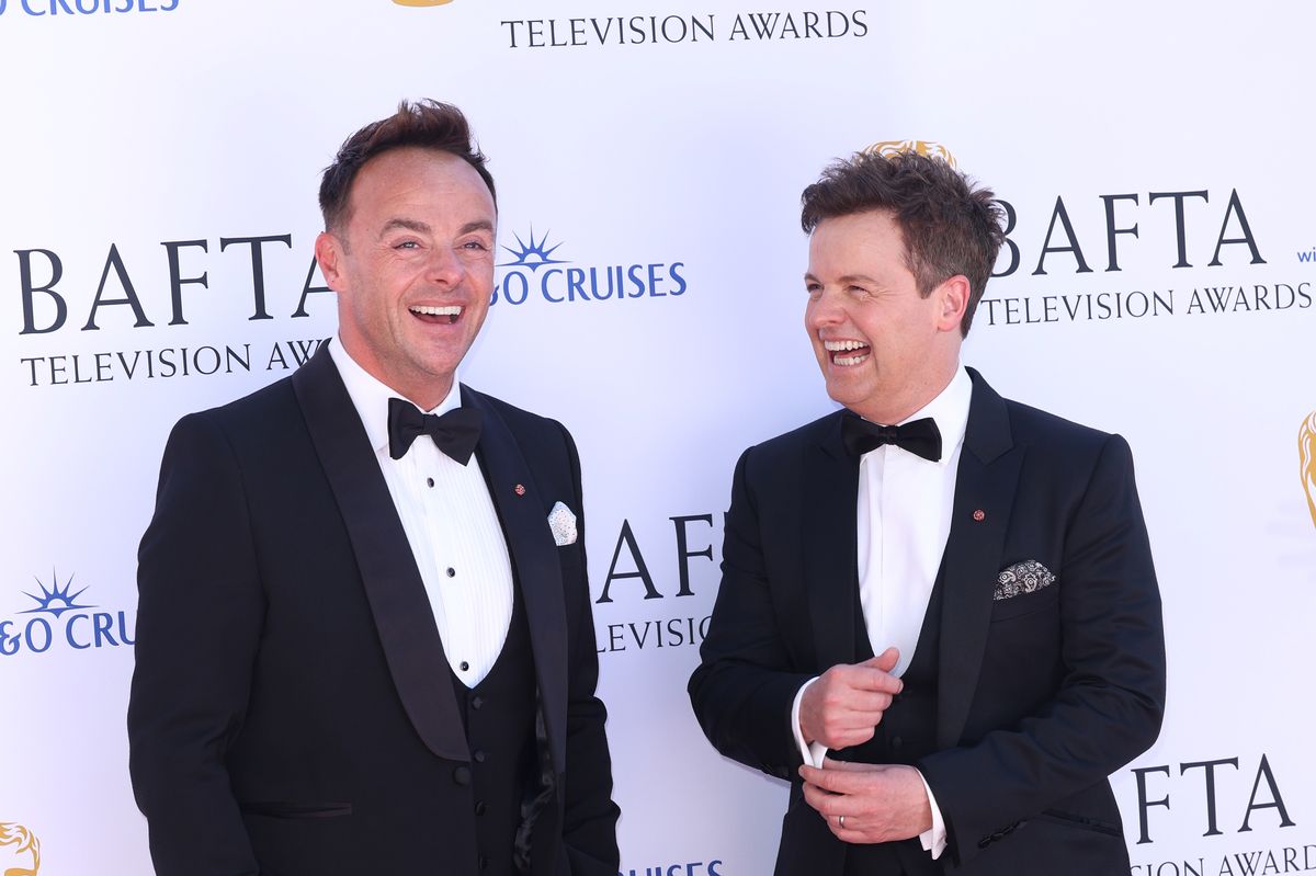 Ant McPartlin and Declan Donnelly aka Ant and Dec attend the 2025 BAFTA Television Awards with P&O Cruises at The Royal Festival Hall on May 11, 2025 in London, England. 