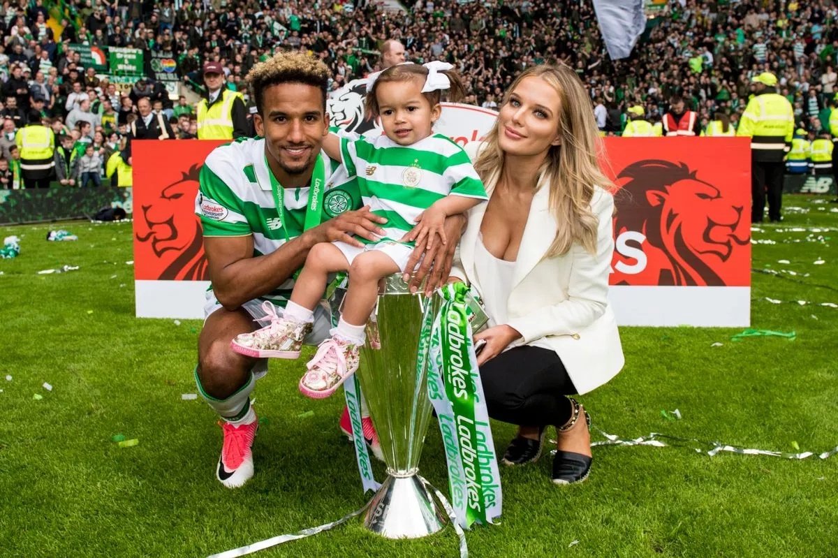Helen Flanagan (R) with partner Scott Sinclair and their daughter Matilda