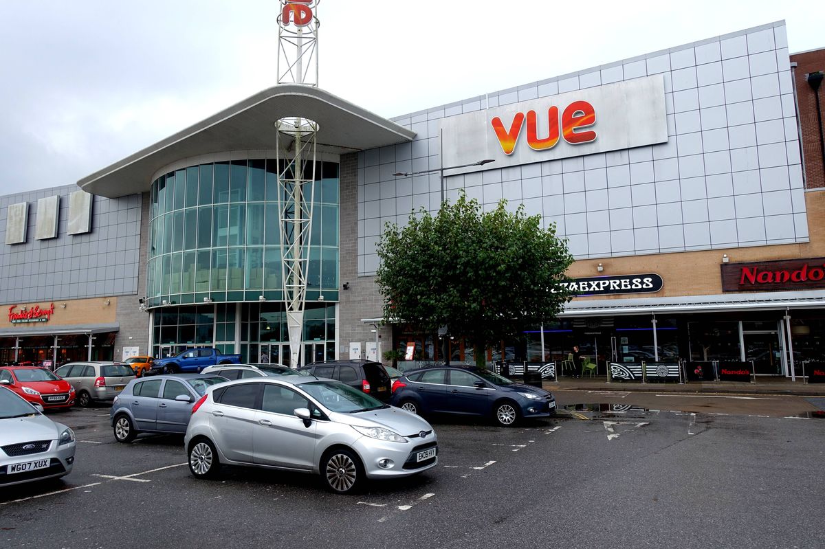The Vue cinema and car park. 