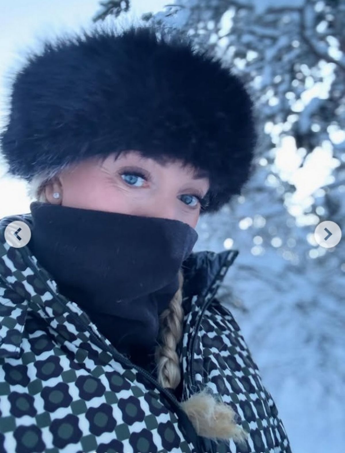 Helen George enjoys a holiday in lapland