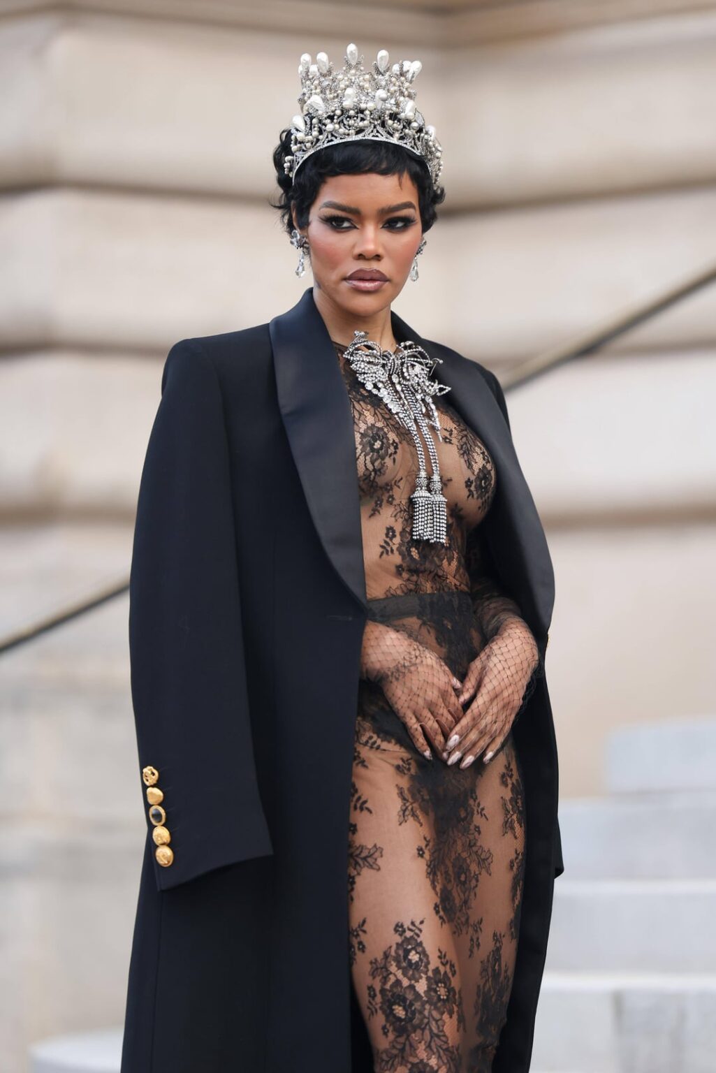 Teyana Taylor at the Schiaparelli Haute Couture Week Spring/Summer 2026 in Paris (26/01/2026)