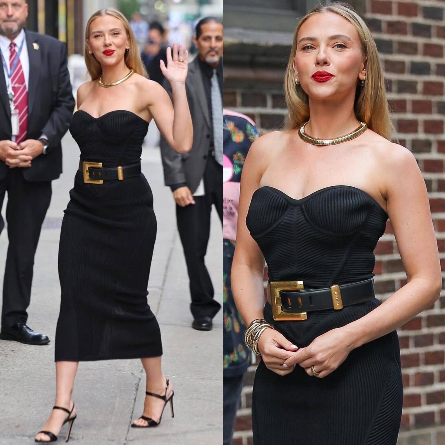 Scarlett Johansson on her way to The Late Show September 2025