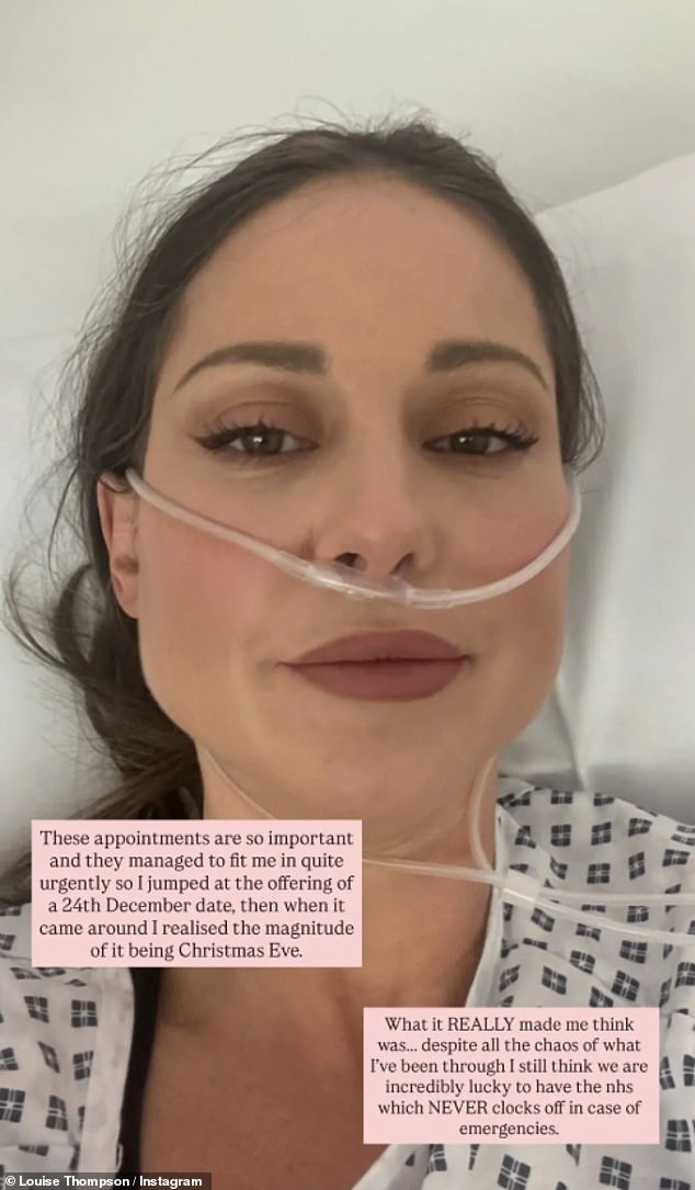 It comes after Louise was forced to spend her Christmas Eve in hospital amid her ongoing health battle and thanked the NHS for their help
