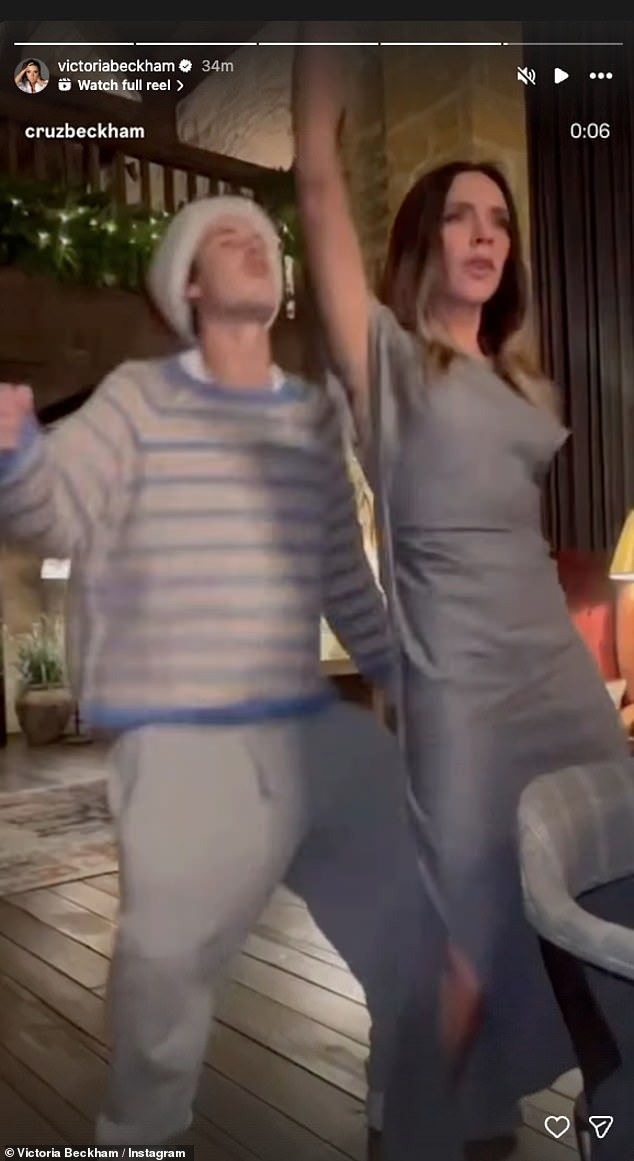 Just weeks before Victoria Beckham was slammed by eldest son Brooklyn Beckham for dancing 'inappropriately' at his wedding, she was caught on camera busting a move with son Cruz
