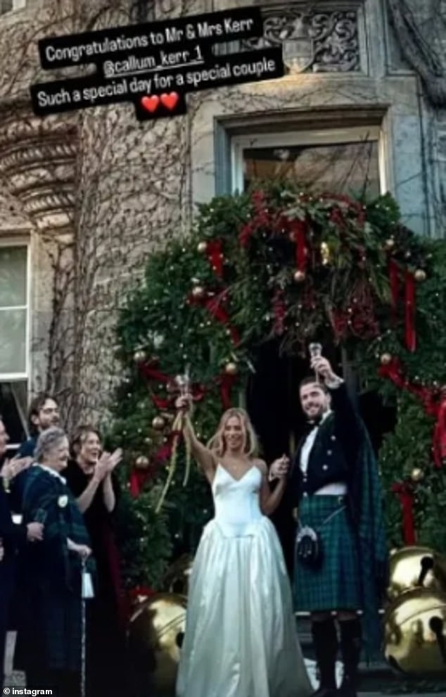 Hollyoaks actor Callum Kerr, 31, and his long-time partner Lauren Stacy tied the knot in a stunning ceremony in Scotland on Saturday