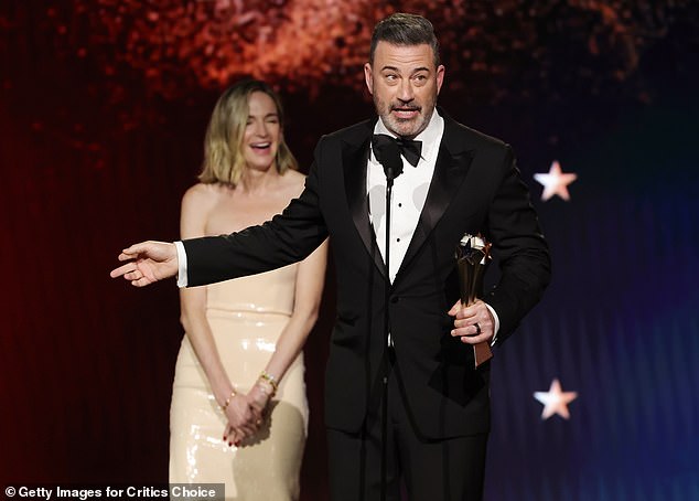 Jimmy Kimmel lashed out at President Donald Trump and praised the importance of free speech as he received the award for Best Talk Show