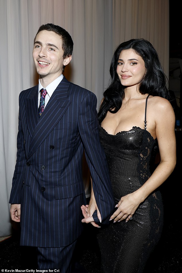Timothee Chalamet, 30, was joined by girlfriend Kylie Jenner, 28, though they did not pose on the red carpet together