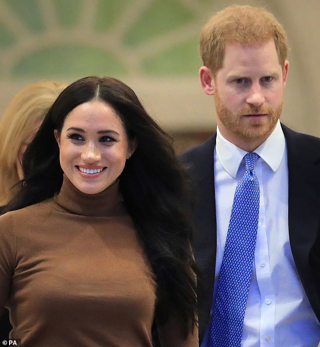 Prince Harry and Meghan Markle returned to the UK from Canada in early 2020 and visited Canada's High Commission (pictured). Privately, Harry had just pitched to King Charles a 'new semi-detached set up' where they could 'make their own money' while keeping their titles