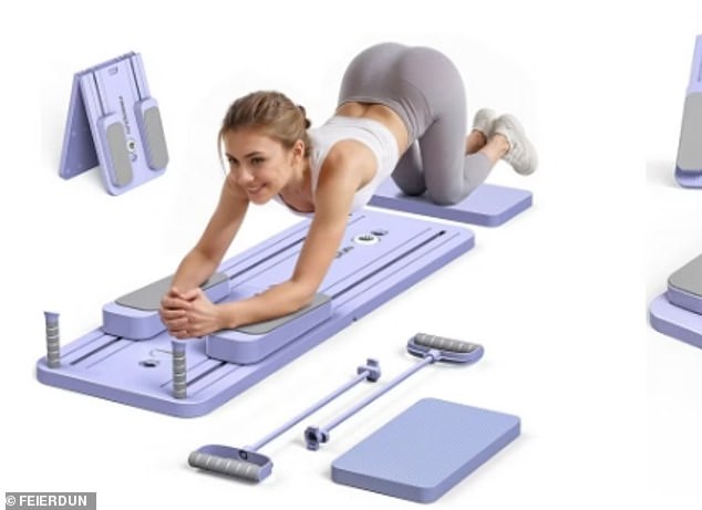 It's often done on a reformer machine, with accessories like stability balls and hand weights to help you become even stronger