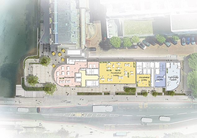 The report argued the tower's 'excessive height and scale' would 'represent an unacceptable and incongruous transformative change within the location that would significant harm the spatial character' (Pictured: an artists rendition of the plans)