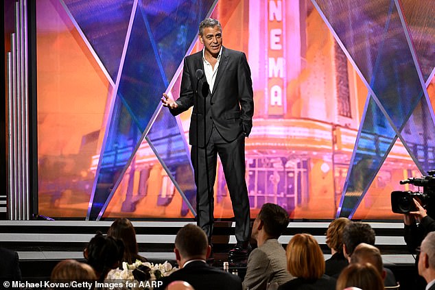 But the 64-year-old Jay Kelly star further fueled their Hollywood feud as he accepted the trophy for best actor at the 25th AARP Movies for Grownups Awards last Saturday