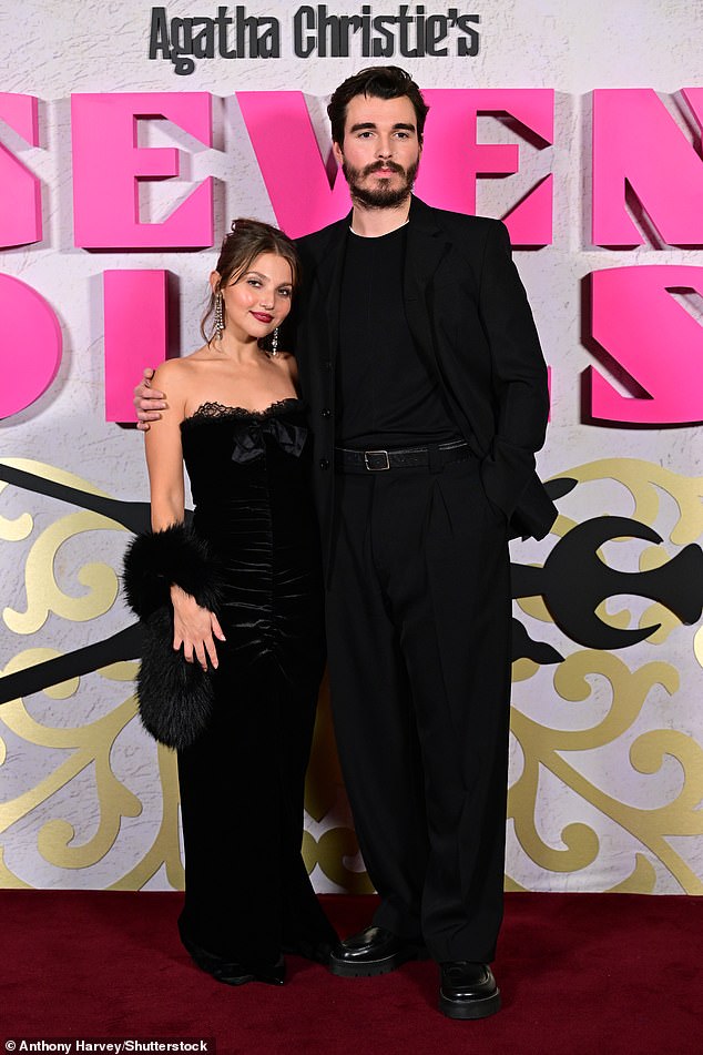 Mia posed for snaps on the red carpet with Queen Charlotte: A Bridgerton Story star Corey Mylchreest, who plays Gerry Wade in the Netflix Agatha Christie adaptation