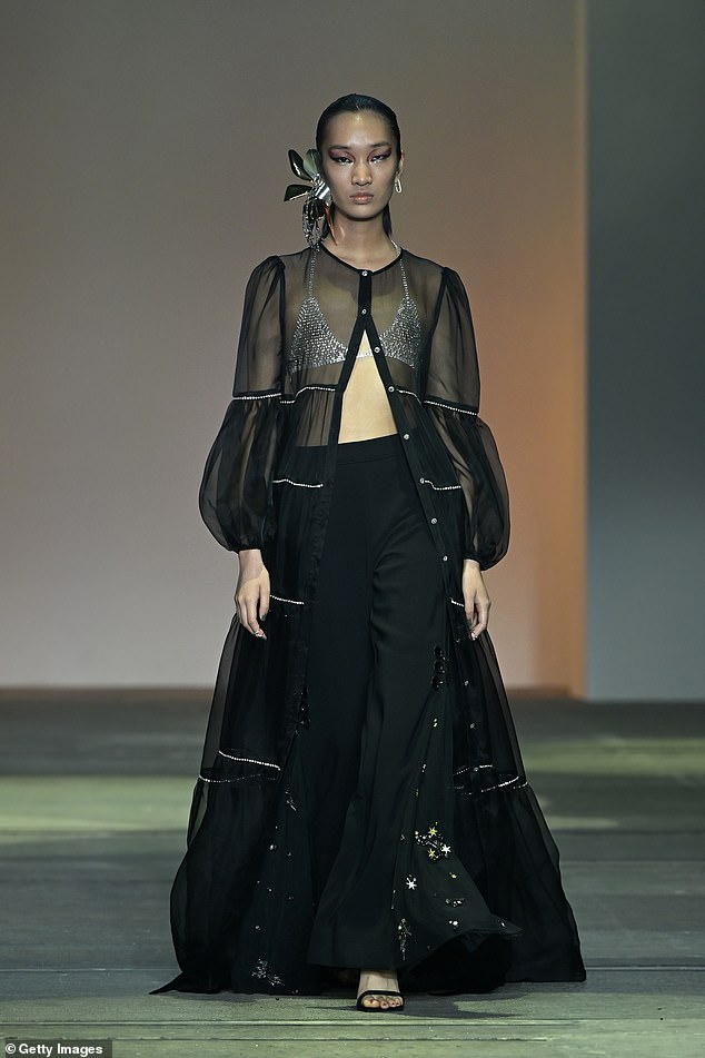 Best friends Sarah-Jane Clarke and Heidi Middleton launched the brand in 1999. Pictured is a runway look from Sass & Bide in 2022