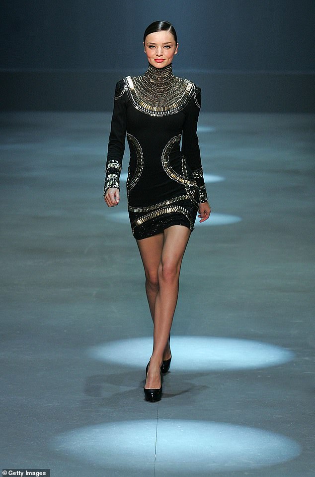 Sass & Bide have shuttered their operations and withdrawn from Myer stores. The label described the move as a 'reinvention' in an announcement shared on Instagram Stories on Thursday. Model Miranda Kerr is pictured walking for the brand in 2010