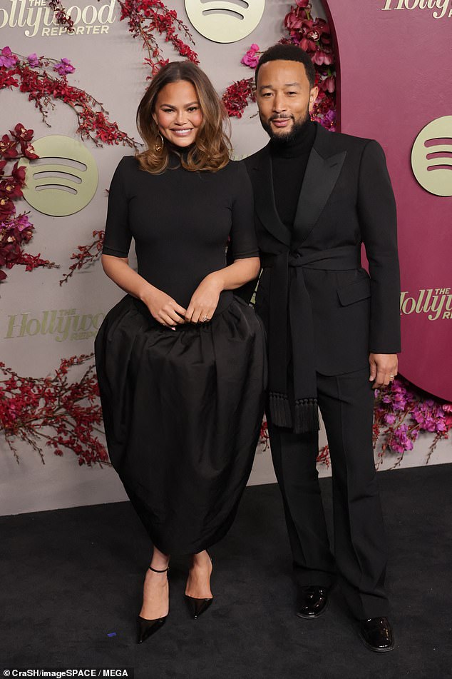 Chrissy Teigen revealed a bizarre secret to maintaining her 12-year marriage with her husband John Legend (pictured January 9)