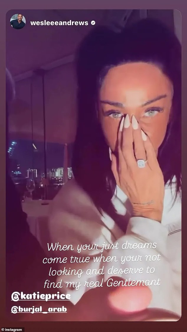 Katie proudly flashed her diamond-encrusted Cartier wedding band as she wore a white cut out gown for the ceremony