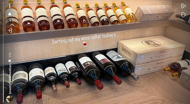 Brooklyn has become something of a wine aficionado, sharing photos of hs extensive wine cellar at home