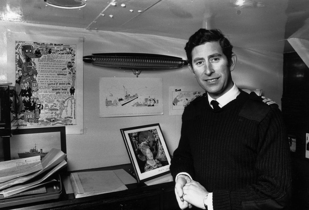 The King, then the Prince of Wales, in the navy in 1976