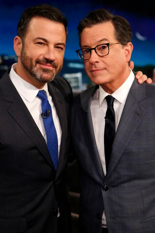 Randy Holmes/Disney General Entertainment Content via Getty  Jimmy Kimmel and Stephen Colbert on 'Jimmy Kimmel Live!' on Sept. 14, 2025