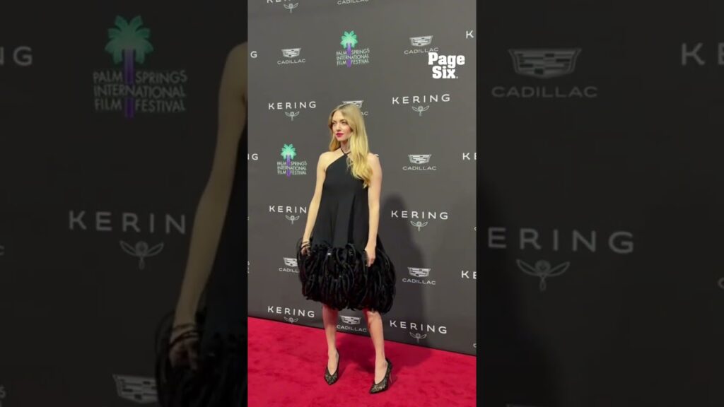 "The Housemaid" star Amanda Seyfried at the the Palm Springs International Film Awards 🖤🎬 #shorts