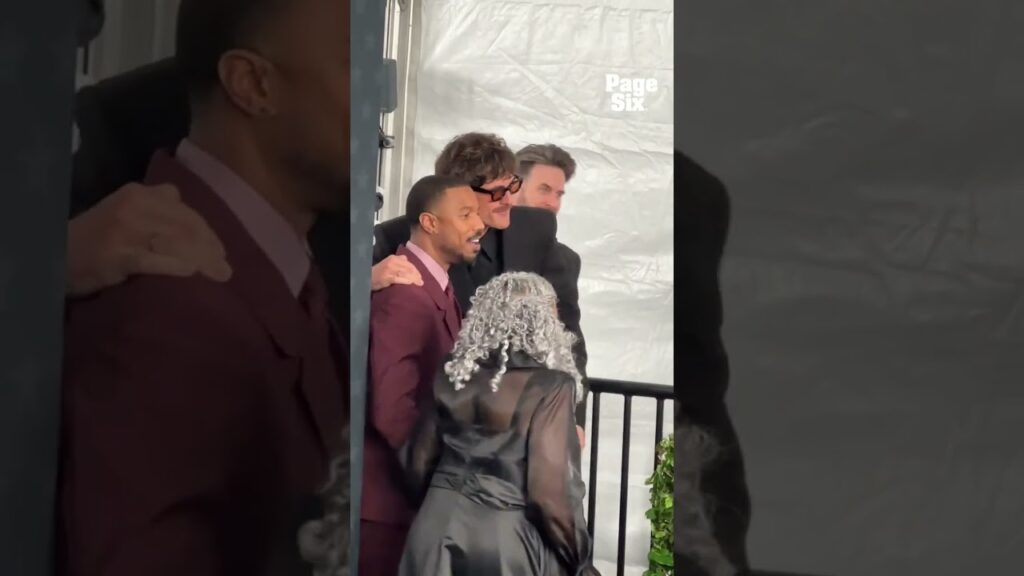 Michael B. Jordan grabbed his mom to be in the pic with Jacob Elordi 🥹 #shorts