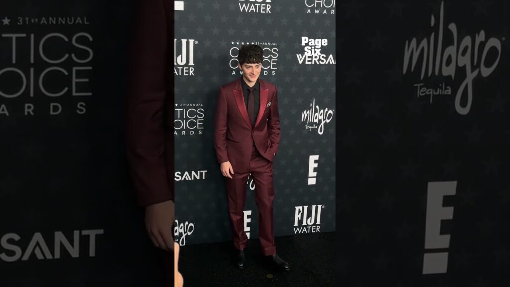 "Stranger Things" star Noah Schnapp posed on the 2026 Critics Choice Awards red carpet #shorts