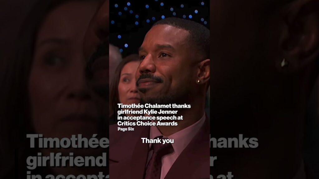 Timothée Chalamet thanks girlfriend Kylie Jenner in Critics Choice Awards acceptance speech #shorts