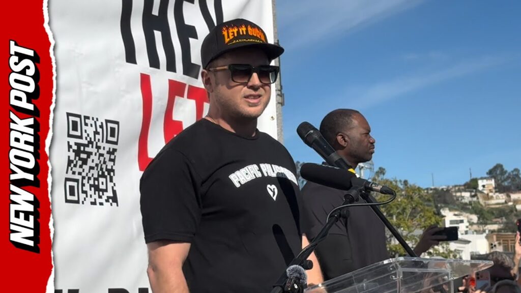 Spencer Pratt announces he’s running for mayor of Los Angeles during fire anniversary protests