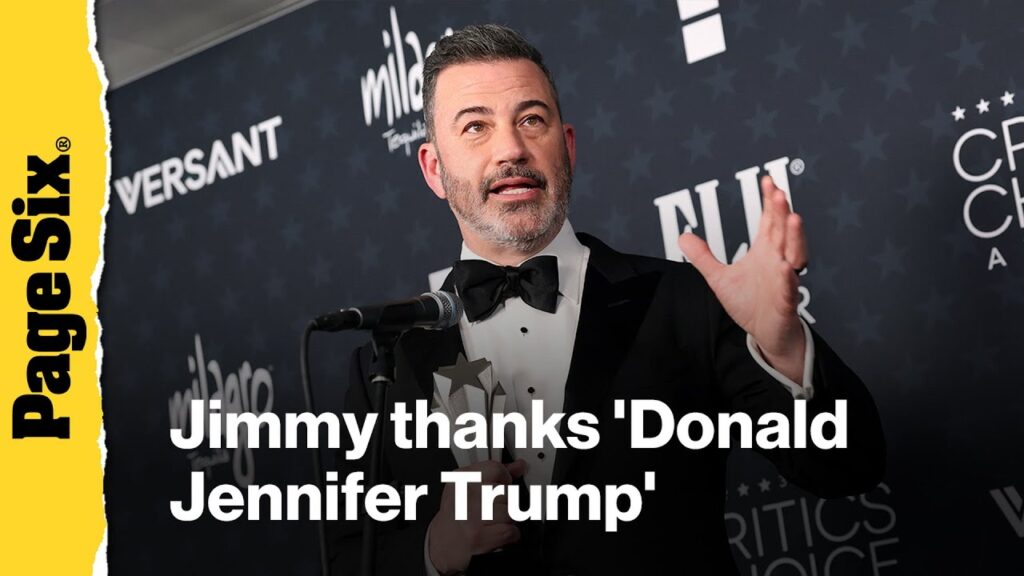Jimmy Kimmel thanks ‘Donald Jennifer Trump’ for Critics Choice Award Jimmy Kimmel thanks 'Donald Jennifer Trump' for Critics Choice Award