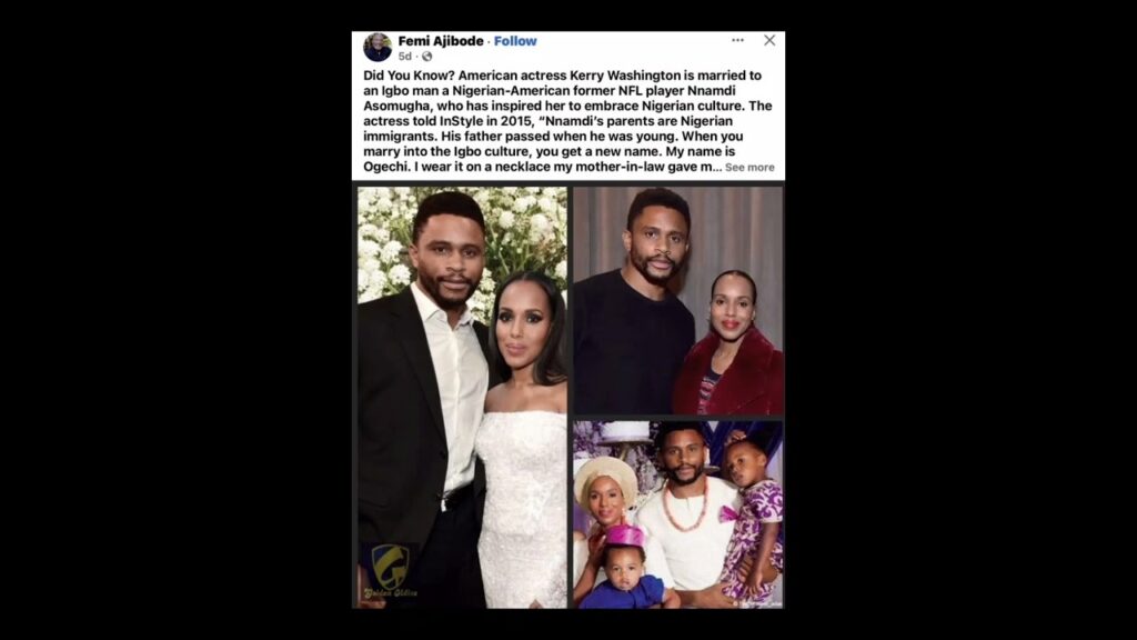 Kerry Washington’s Private Life 👀 Her Nigerian Name Will Surprise You 🇳🇬#BlackLove #CulturalPride