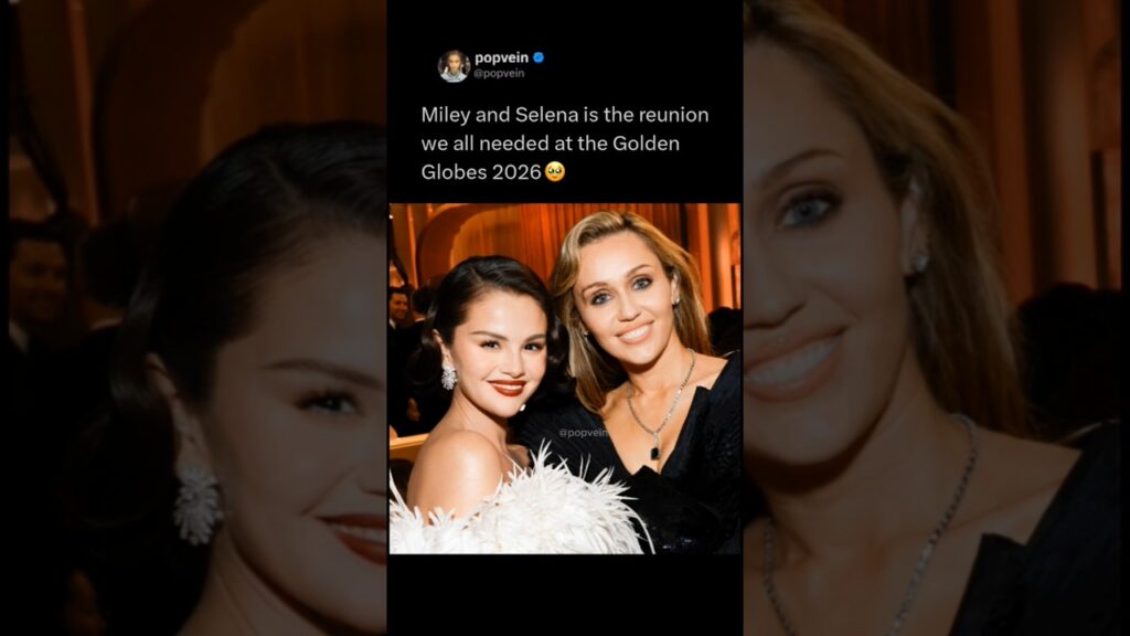 Miley Cyrus and Selena Gomez is the reunion we all needed at the Golden Globes 2026 😭🩷