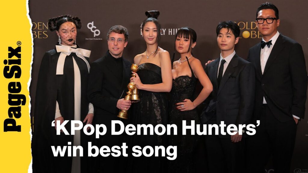 'KPop Demon Hunters' singers react to 'Golden' winning Best Original Song at the Golden Globes 2026