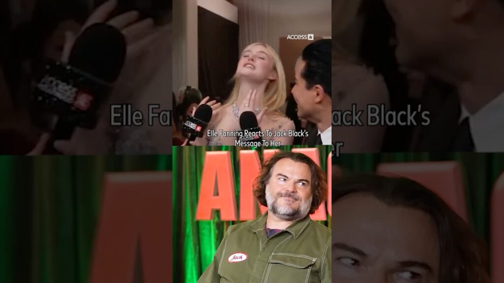 #ElleFanning has the best reaction to #JackBlack's message to her!