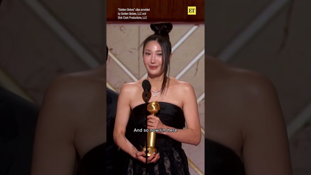 EJAE accepted the #goldenglobe for Best Original Song for ‘KPop Demon Hunters’ anthem "Golden"