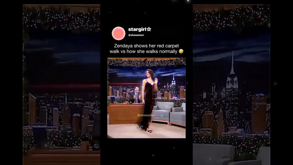 Zendaya shows her red carpet walk vs how she walks normally 🤣 Zendaya shows her red carpet walk vs how she walks normally 🤣